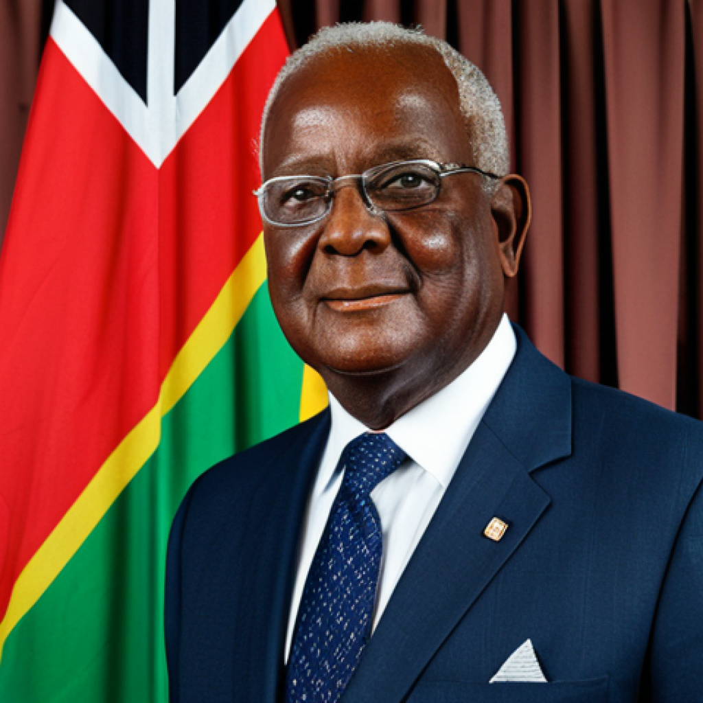 세인트키츠 네비스 정치 지도자 - "A professional portrait of Sir Kennedy Simmonds, the first Prime Minister of Saint Kitts and Nevis,...