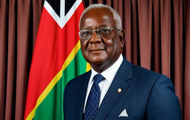 세인트키츠 네비스 정치 지도자 - "A professional portrait of Sir Kennedy Simmonds, the first Prime Minister of Saint Kitts and Nevis,...