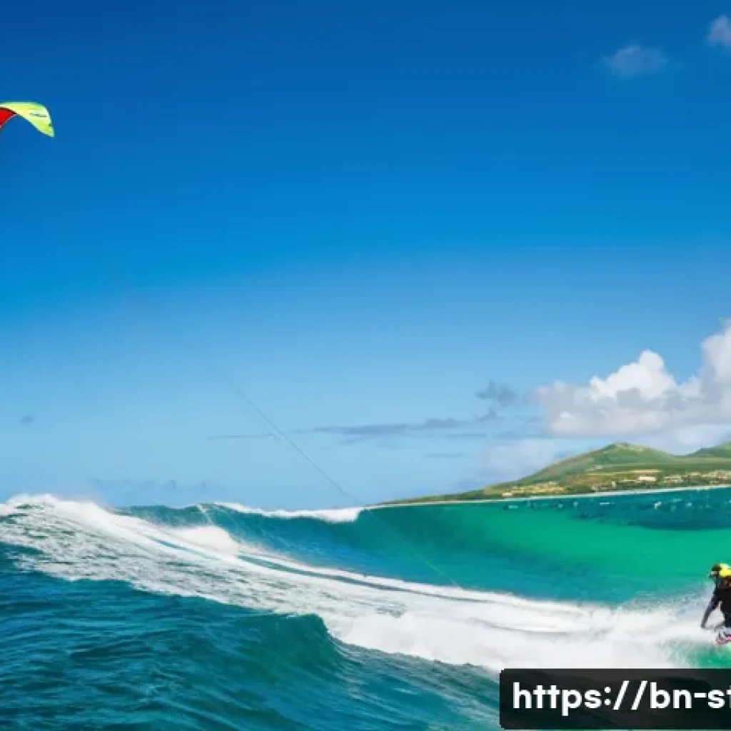 세인트키츠 네비스 스포츠와 레저 - **Prompt 1: Dynamic Kitesurfing at Friar's Bay, St. Kitts**
    A vibrant, medium shot capturing a p...